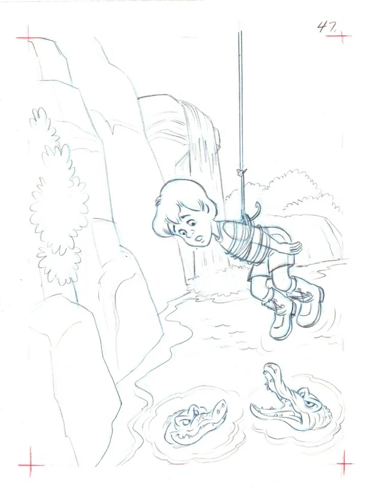 Walt Disney Rescuers Down Under Book Pg Illustration Drawing Pete Alvarado plm47 - Image 1 of 1