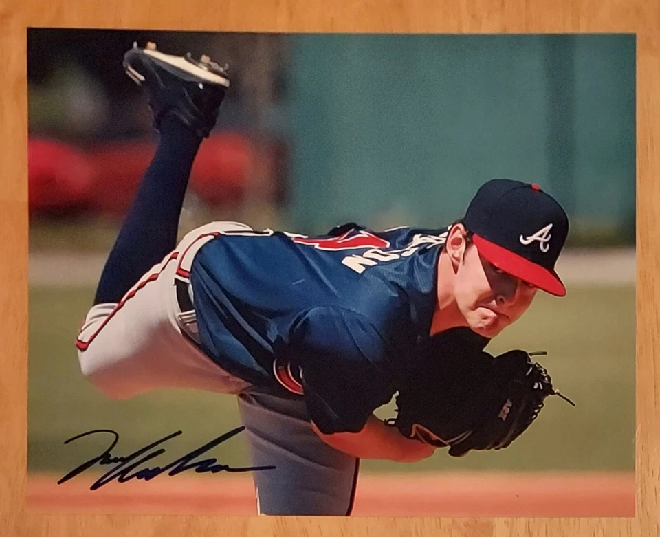 Foto firmada en persona 8x10 por Ian Anderson campeón de la Serie Mundial de los Bravos de Atlanta Foto 1 de 1