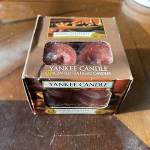 Yankee Candle One Box of 12 WARM CHESTNUT SCENTED TEA LIGHT CANDLES Box Bent - Picture 1 of 3
