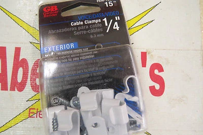 Abrazaderas de cable de voz/datos/vídeo Gardner Bender 1/4" exterior blanco PAW-1525L Foto 1 de 4