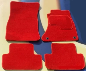 Car Mats for FIAT PUNTO EVO ABARTH 2010 on BRIGHT RED WITH 2 CLIPS - Picture 1 of 2