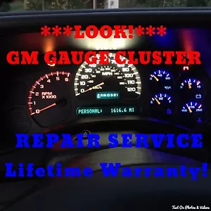 REPAIR SERVICE 2003-06 GM Silverado Gauge Cluster Speedometer Instrument + LED - Bild 1 von 6