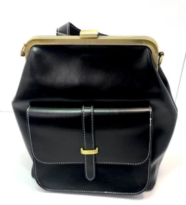 Walasa Love Bag – Black Leather Convertible Backpack Shoulder Bag Handbag - Picture 1 of 24