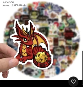 10 ZUFÄLLIGE Dungeons and Dragons Aufkleber RPG DECAL nicht wiederholt Vinyl Sticker D&D - Bild 1 von 21