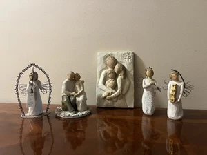 Willow Tree Figures 5 Piece Lot Including Plaque - Picture 1 of 14