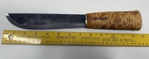 Roselli Big Leuku 7" Knife Curly Birch Handmade Finland - Picture 1 of 3