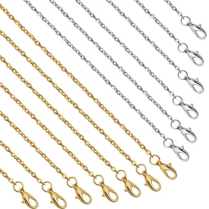 Confezione 24 Catene per Collana Bulk, Placcate Oro e Argento Fai da Te Cavi Link Catene - Foto 1 di 4