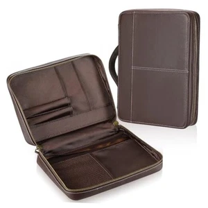 Top Grain Leather Bible Cover for Men Women Buffalo Genuine Large Dark Brown - Picture 1 of 7