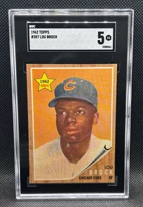 1962 Topps Lou Brock STAR ROOKIE SGC 5 EX (Newly Graded) #387 Cubs RC - Picture 1 of 2