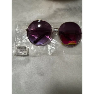 Catherine Malandrino Sunglasses Gold/Plum Demi Round Women's CCM3003 NWT - Picture 1 of 3