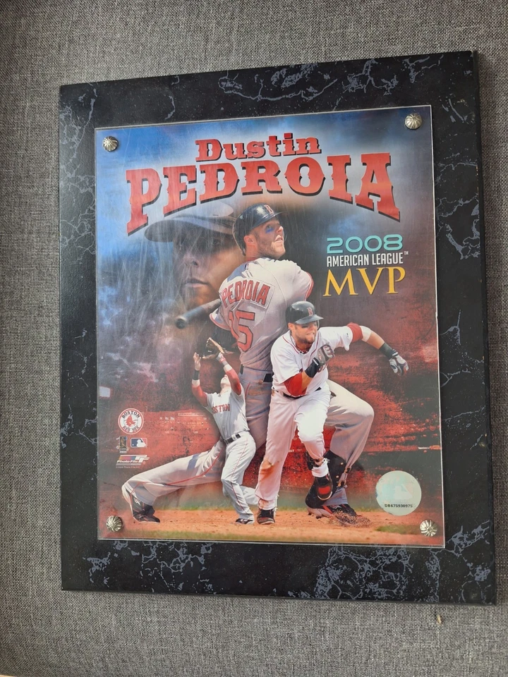 Placa MVP de los Medias Rojas de Boston Dustin Pedroia 2008 AL SELLO AUTENTICADO COMO NUEVA⚾⚾ Foto 1 de 2