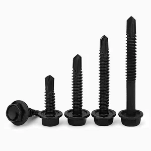 Stainless Steel Black Hex Washer Head Self Drilling TEK Screw,Sheet Metal Screws - Picture 1 of 8