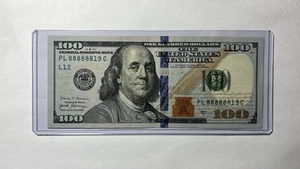 2017 Series A One Hundred Dollar Bill $100 Rare Serial Number REPEATER 888888 - Picture 1 of 2