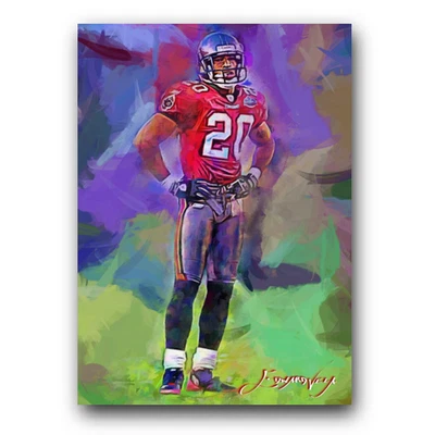 Tarjeta de arte Ronde Barber limitada 8/50 firmada por Edward Vela (Tampa Bay Buccaneers) Foto 1 de 2