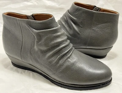 Botas informales GENTLE SOULS Norton GRIS holgadas de cuero con cremallera al tobillo 9,5 M EE. UU. Foto 1 de 4