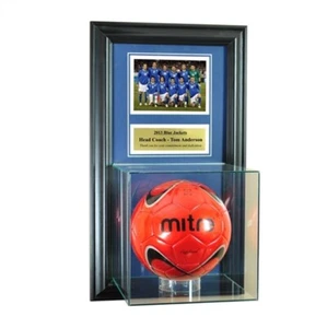 5x7 Wall Mount Soccer Ball Display Case Photo & Engraving Plate for Individual - Picture 1 of 6