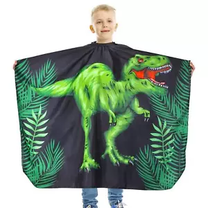 Kids Haircut Cape Waterproof Barber Cape Cover Dinosaur Hair Cutting Cape Apron - Picture 1 of 7