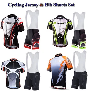 Radtrikot & Trägerhose Sets Herren Radshirt Biking Bibs gepolstert Biker Uniformen - Bild 1 von 16