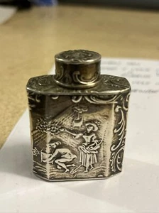 Parrucca Snuff Argento Massiccio Continentale Piccola Bottiglia Polvere Tabacco Odore Sali ?? - Foto 1 di 21