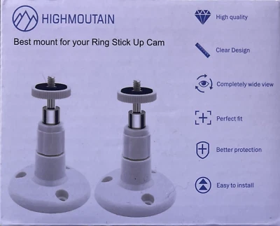 Paquete de 2 soportes de montaje ajustables Highmoutain compatibles con Ring Stick up Cam Foto 1 de 3