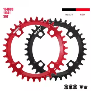 104BCD MTB Bicycle Round Chainring Crown 32T-48T Plate 4 Bolts Chainwheel - Picture 1 of 43