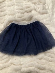 jumping beans Girls Cartwheel Skirt Size 7 Navy With Silver Waistband - Picture 1 of 4