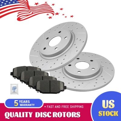 Rear Brake Disc Rotors Ceramic Pads for Dodge Grand Caravan Town & Country - Image 1 of 4