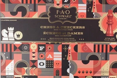 Reversible Wooden Board for Chess Checkers & Tic-Tac-Toe Game with Pieces NEW - Image 1 of 4