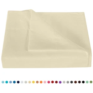 1800 Thread Count Single Flat Sheet High Quality Top Sheet Multiple Color Choice - Picture 1 of 32