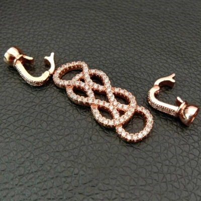 13x50mm 18k Glod filled clear cubic zirconia micro pave 1strand clasp - Image 1 of 3