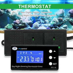 Digital Reptile Thermostat Day & Night Dimming+Timer Aquarium Heat Tool New Uk - Picture 1 of 11