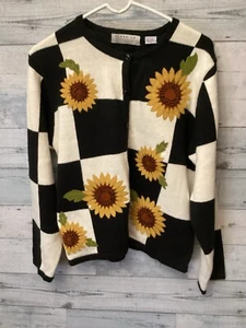 Marisa Christina Large Fall Sweater sunflower Great Used Condition - Picture 1 of 6