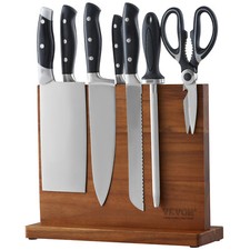 VEVOR Porte Couteaux Aimanté Bloc Couteau Magnétique en Bois 32 cm Double-Face