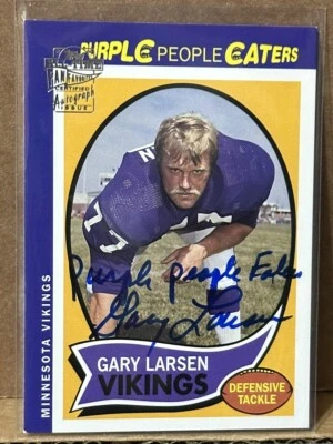 Gary Larsen 2004 Topps All Time Fan Favorites Autograph Purple People Eater 1/10 - Image 1 of 3