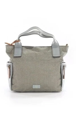 Bolso Bandolera Bolso Cartera FOSSIL 'EMERSON Satchel' Tejido Azul Gris Cuero Foto 1 de 4