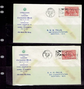 CANADA 1937 covers (20) Coronation different + letters CPR letterhead railway - Picture 1 of 12