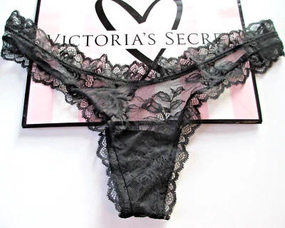 VICTORIA'S SECRET VERY SEXY Black Lace High Leg Thong Panty VS S M L XL NWT - Image 1 of 4