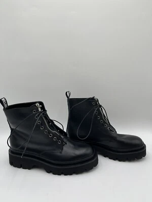 Women’s John Richmond Leather Ankle Hiker Boots Black Size 41.5 - Image 1 of 4