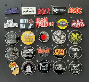 Rock & Roll Punk Music Band Enamel Pins, Metal, Brooches, Badges, Lapel, DIY - Picture 1 of 26