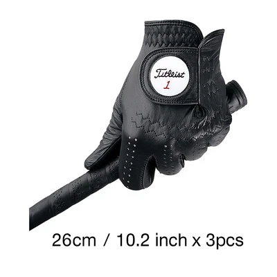 Guante de golf profesional Titleist TG73 mano izquierda negro 26 cm 10,2 pulgadas × 3 piezas cuero Foto 1 de 2