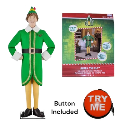 6.5 Ft Animated Buddy the Elf Christmas Animatronic Prop + Try Me Button NEW - Image 1 of 4