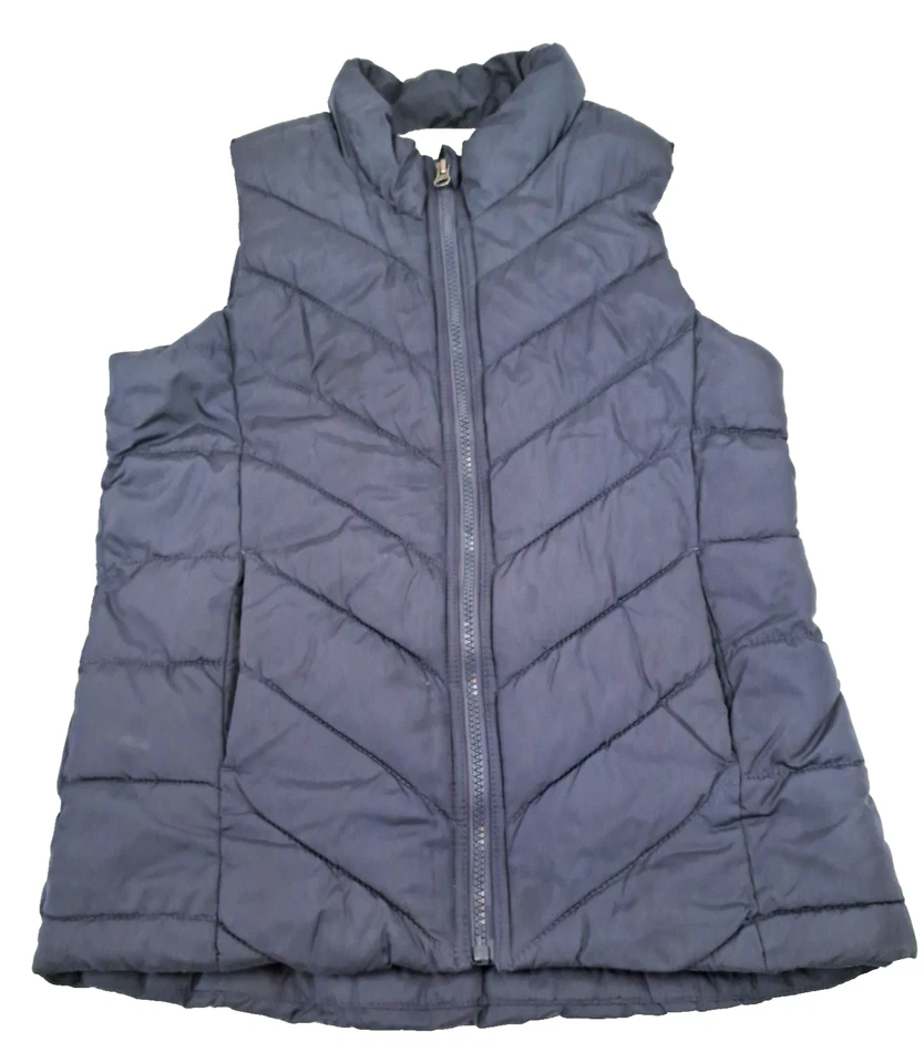 Antiguo chaleco acolchado azul marino forrado de vellón sin escarcha para niñas L 10-12 azul al aire libre acogedor Foto 1 de 4