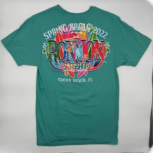 Camiseta para hombre Ron Jon verde azulado pequeña algodón vacaciones de primavera 2022 gráfico - Imagen 1 de 9