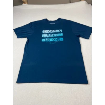 Camiseta TravisMathew Para Hombre L Azul Golf Gráfico Camiseta Agujero en 1 Divertida Camisa Informal Foto 1 de 3