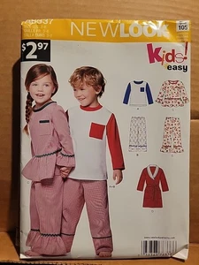 New Look Kids 6337 Girls Boys Pajamas Robe Sewing Pattern Sz 3-8 - Picture 1 of 4