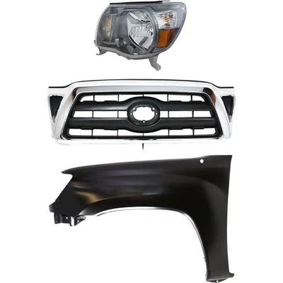 Grille Kit For 2005-2008 Toyota Tacoma Chrome with LH Fender and Headlight Foto 1 de 4
