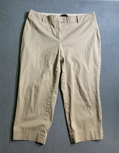 Pantalones chinos Talbots Petites The Perfect Crop Curvy talla 14P beige caqui para mujer - Imagen 1 de 10