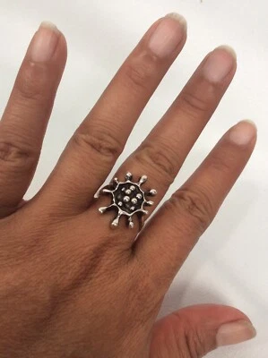 Anillo Estudio Artesanal De Colección Modernista Brutalista Plata de Ley 925 Talla 7.5 Foto 1 de 4