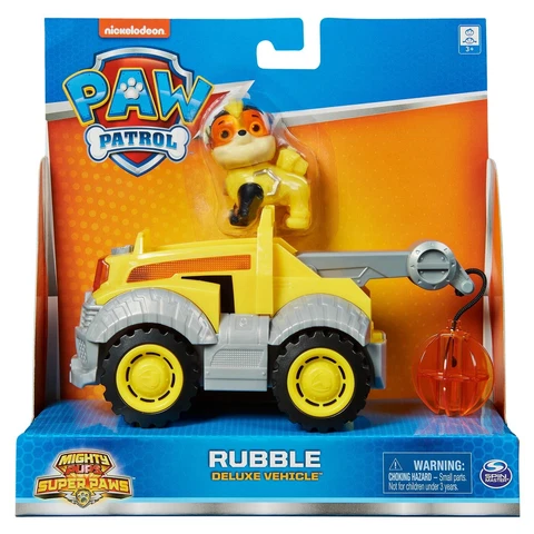 New PAW PATROL Nickelodeon Mighty Pups Super Paws RUBBLE Deluxe Vehicle Cover