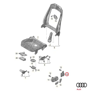 Original VW/AUDI 4N0959777D Schalter elektr. Sitzverstellung vorne A3 A4 A6 Neu - Bild 1 von 7